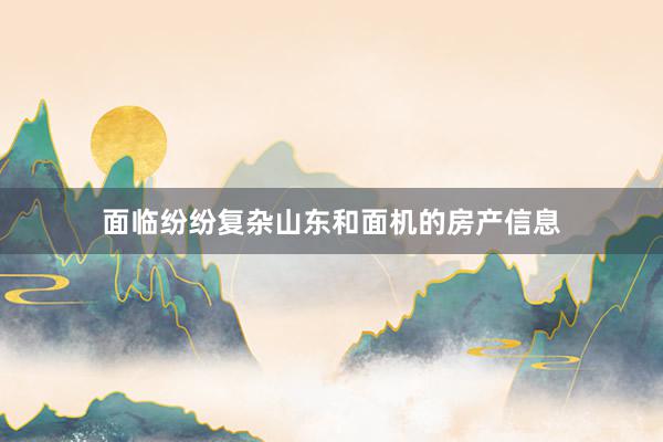 面临纷纷复杂山东和面机的房产信息