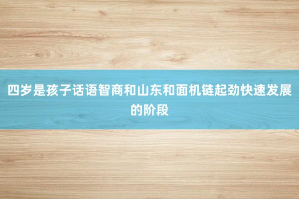 四岁是孩子话语智商和山东和面机链起劲快速发展的阶段